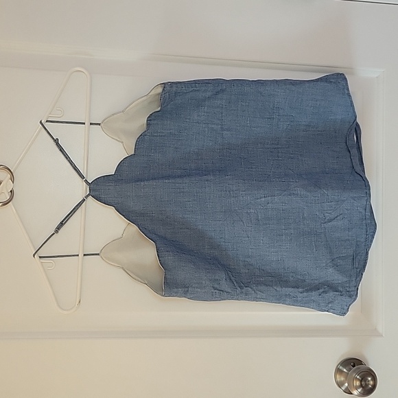 J Crew Chambray Scalloped Cami Top Size 4 - Picture 5 of 5